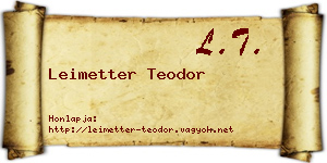 Leimetter Teodor névjegykártya